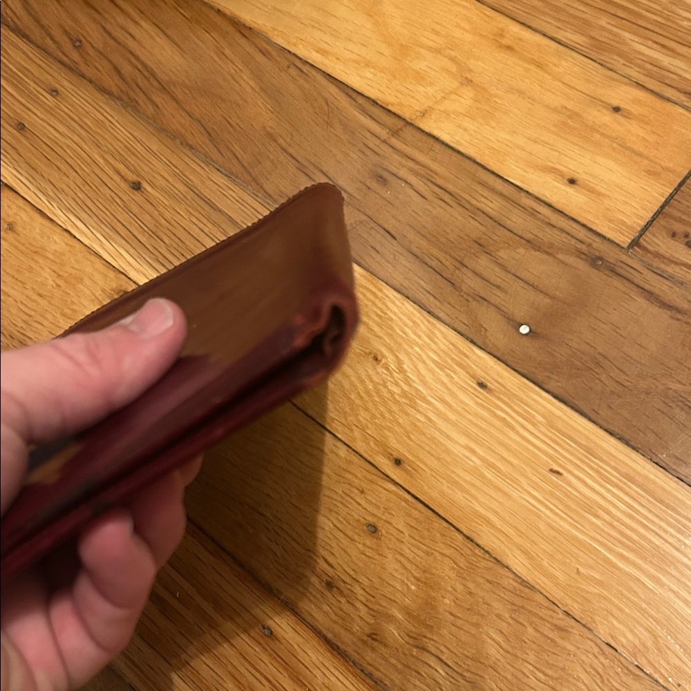 Coach Leather Bifold Passport Wallet in Deep Burgundy - Picture 7 of 8
